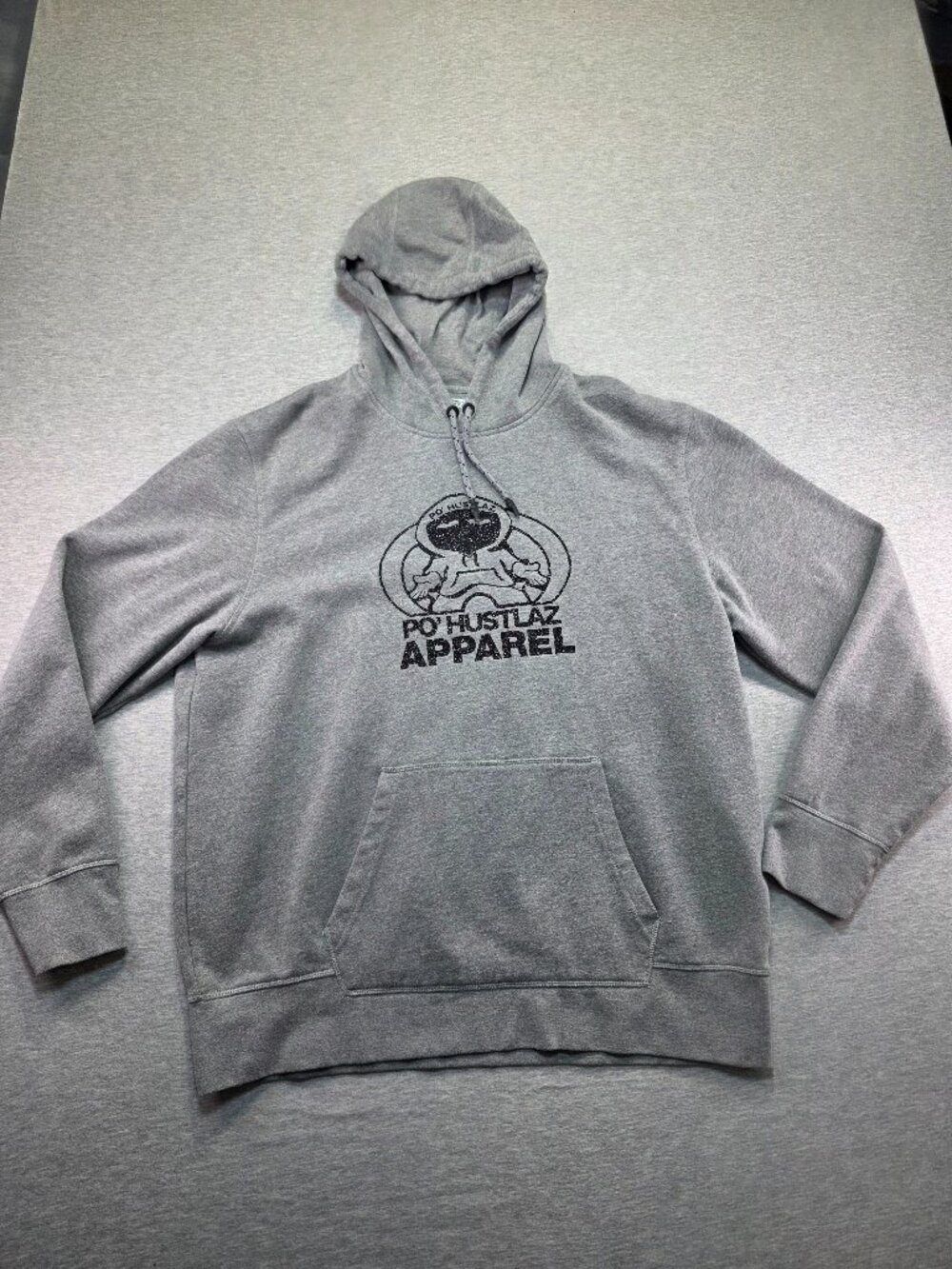 Po' Hustlaz Apparel Graphic Hoodie MTA Sport Gray XXL